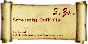 Stranszky Zsófia névjegykártya