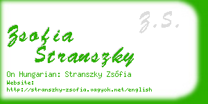 zsofia stranszky business card
